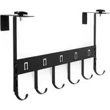 Asseds Store Ayarlanabilir Kapı Arkası Askılık Metal (2 Adet) | 6 Kancalı Kapı Üstü Organizer | Montaj Gerektirmez Askı | Mont Çanta Havlu Anahtarlık Düzenleyici