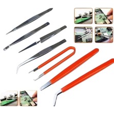 Asseds Store 7 Parça Antistatik Cımbız Seti – Elektronik, Bilgisayar, Telefon ve Tv Tamiri Için Profesyonel Cımbız Kiti, Hassas Uçlu Mini Set