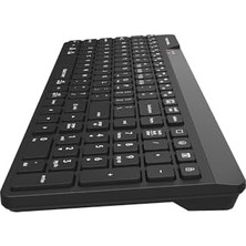 Asseds Store FBK23 As Bluetooth+2.4ghz Kablosuz Q Türkçe Fn-Multimedya Sessiz Ultra Ince Özellikli Emoji Tuşlu ve Uyku Engelle Modlu Siyah Klavye