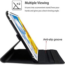 Asseds Store iPad ile Uyumlu 7.nesil 8. Nesil 9.nesil 10,2 Inch Kılıf 360° Dönebilen Standlı Lastikli 10,2 Inch Tablet Deri Kılıf Siyah