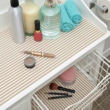 Asseds Store Dolap Kağıdı, Yapışmaz, Lüks Kumaş, Pajama Stripe Tan, 1