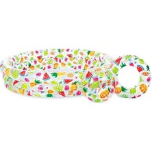 Asseds Store 59469 Meyve Desenli Havuz Seti 132 Cm, Su Sporları, Plaj Malzemesi, Şişme Ürün, Yüzme Aksesuarı, Kamp, Dalış, Güvenlik