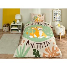 Asseds Store Lion Standart Pamuk Nevresim Takımı, Yeşil, Tek Kişilik