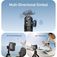Asseds Store Osmo Action Manyetik Selfie Çubuğu & | Osmo Action 3/4/5 Pro/osmo 360 Uyumlu Hızlı Çıkarılabilir Mini & Selfie Stick