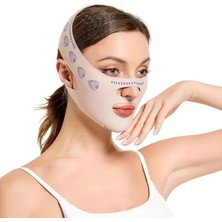 Asseds Store Yüz Şekillendirici Maske, V Çene Sıkılaştırıcı Band, Yüz ve Boyun Incelten Maske, Ten Rengi
