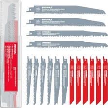 Asseds Store For Better Lıfe Saber Testere Bıçakları, 16 Adet Testere Bıçağı Metal, Ahşap ve Ahşap Için Çivili, Saklama Kutulu