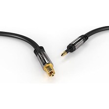 Asseds Store – 1,5m – Mini Toslınk Kablosu (Dijital Ses Kablosu, Optik, Toslınk-Mini Toslınk, Fiberoptik Kablo/lwl, Dijital Ses Sinyalini Televizyona/amplifikatöre/hi-Fi Cihaza Iletir, Siyah)