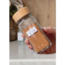 Asseds Store 2'li Cam Tuzluk ve Karabiberlik Seti Bambu Kapaklı Şık Baharatlık Takımı