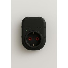 Asseds Store Ufo Yeni Tekli Akım Korumalı Topraklı Priz, Sürekli Koruma, 16A 250V, Max 3500W Aşırı Yük Koruması (Siyah)
