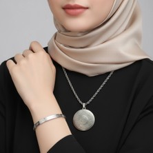 TrendyX Allahlı Ayetel Kürsi Kolye ve Ayetel Kürsi Bileklik Seti Gold Çelik Islami Takı (Varyant)