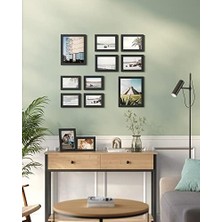 Asseds Store Resim Çerçevesi Seti 10'lu, 20 x 25 cm Boyutunda 2 Fotoğraf, 13 x 18 cm Boyutunda 4 Fotoğraf, 10 x 15 cm Boyutunda 4 Fotoğraf, Siyah