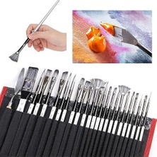Asseds Store 24 Parça Siyah Çantalı Sanat Fırçası Seti