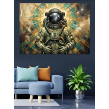 Tablomega Uzayda Parlayan Kozmik Astronot Tablosu Dekoratif Kanvas - Mdf Ahşap Tablo