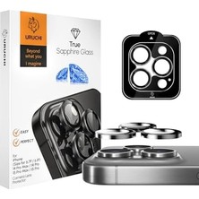 Asseds Store 17 Pro / 17 Pro Max / 16 Pro/16 Pmax / 15P/15PM / 14P/14PM Safir Premıum Kamera Lens Koruyucu, [orijinal Tasarım] Çizilmez 9h Temperli Cam Kamera Ekran Koruyucu, Metal Lens, Gümüş