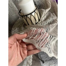 Asseds Store Ev Depo Taç Cam Kırığı Desen Pilesiz Düz Dikim Ekstrafor Büzgü Tül Perde Tek Kanat Bzkrgpilesiz, Bej, 70 x 200
