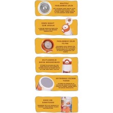 Asseds Store 500ML Sevimli Hayvanlar Desenli Rahat Içim Kilitli Kapak Paslanmaz Çelik Termos