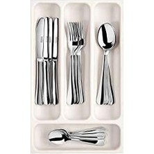 Asseds Store Flexispace 899410 Mutfak Gereçleri Için Çekmece Düzenleyici, Plastik, Beyaz, 37 x 22,2 x 4,5 cm