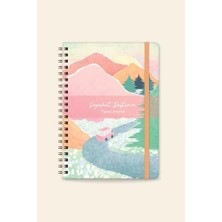 Asseds Store 12,5 x 18 cm Spiralli Sert Kapak Lastikli Seyahat Defteri - Manzara