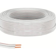 Asseds Store 30 Metre Beyaz 2 * 0,75 Hoparlör Ses Sitemi Kablosu - Hoporlör Elektrik Tesisat Kordon Kablosu (Beyaz, 30 Metre)