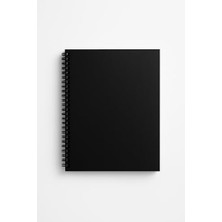 Asseds Store Çizgisiz Spiralli Not Defteri, A5 Boyut (15X21 Cm), 60 Yaprak, 90GR. Ivory Kağıt, Ofis Için Uygun (Siyah)