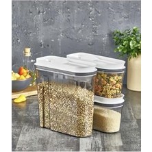 Asseds Store 3 Lü Lüks Erzak Kabı 4l 2l 2 L Füme, Füme