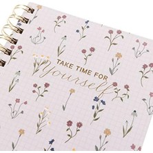 Ecovibe Ciltli Spiral Günlük | Zarif Çiçek Tasarımı | Birinci Sınıf Kağıt | Defter | Günlük | Listeler | Kayıt Ay ve Tarih | Harika Hediye | 160 Çizgili Sayfa | 15,88 cm x 21,04 cm