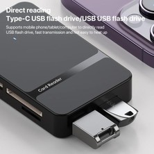 Asseds Store 8in1 Type-C Çoklayıcı Adaptör, USB Hub Çevirici USB A, Sd, Tf, Ms Kart Girişli Çok Portlu Dönüştürücü, Laptop,, Tablet, Uyumlu, Hızlı Veri Aktarımı, Tak-Çalıştır