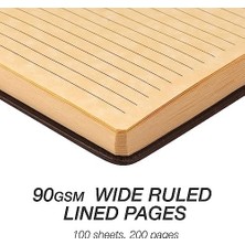 Ecovibe Ciltli Defter, 200 Çizgili Defter Sayfaları, Kahverengi, 13,25 x 20,25 cm