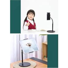 Asseds Store GA20 360 Ayarlı Metal Standlı Masa Üstü Metal Gövde Tablet Tutucu Telefon Standı Kaymaz Taban