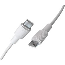 Asseds Store Type C-C Power Delivery Hızlı Şarj Kablosu, Beyaz Kablo, Beyaz/beyaz Uçlar (120 Cm)