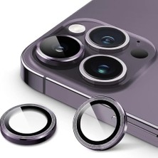 Asseds Store 14 Pro,14 Pro Max Için, Kamera Lens Koruyucu, Basit Kurulum, Hd Berrak Görüntü, Metal Çerçeve, 9h Temperli Cam, Çizilmeye Dayanıklı, Camera Lens Protector (Derin Mor)