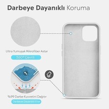 Asseds Store Kılıf Ince Sıvı Silikon 3 Katmanlı Tam Kaplamalı Yumuşak Jel Kauçuk Kılıf Kapak (Beyaz, 11)