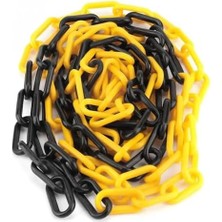 Asseds Store 8mm Plastik Trafik Zinciri, Sarı Siyah (25 Metre)