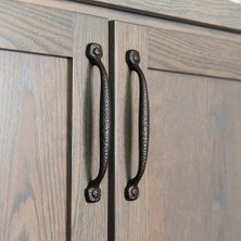 Asseds Store Rafine Rustik Toplama Dolap Tutacakları, Dolaplar ve Çekmeceler ve Banyo Donanımı Için Mutfak Kolları, Merkezden Merkeze 17,72 Cm, Rustik Demir, 1 Paket