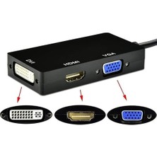 Asseds Store Mini Displayport To HDMI DVI VGA Kablo Çevirici Dönüştürücü Thunderbolt Mini Dp To HDMI DVI VGA Adaptör