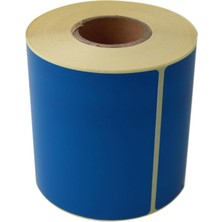 Asseds Store Kuşe Rulo Etiket, 100MM x 140MM 350 Adet Çapı Mavi Zemin Baskılı Rulo