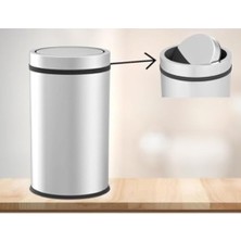 Ecovibe Paslanmaz Döner Kapak Çöp Kovası 16 LT(NV10038)
