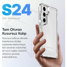 Asseds Store Galaxy S24 Için Crystal Armor Serisi Şok Emici Yumuşak Silikon Kenar Arkası Sert Polikarbonat Darbeye Dayanıklı Şeffaf Kılıf