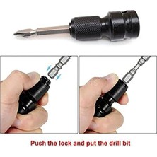Asseds Store 3 Adet 1/4 Bit Lokma Adaptörü, 1/2 Dört Köşe Tahrik (1,3 Cm) 1/4 Altıgen Şaft (0,6 Cm) Hızlı Gergi