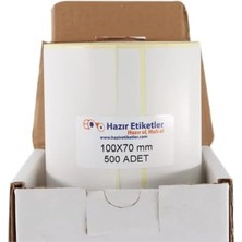 Asseds Store Kargo Etiketi Eko Termal Etiket 100MM x 70MM Ruloda 500 Adet 40MM Çapında Direk Termal Transfer Etiketi
