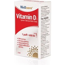 Asseds Store Wellcare Vitamin D3 600 Iu 5 ml Sprey Aromasız Renkli