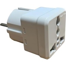 Asseds Store Evrensel Adaptör – Seyahat Fişi Dönüştürücü, Ingiliz ve Amerikan Fişli Cihazlar Için, Ab Tipi Priz Uyumu, 250V 16A, Beyaz – 1 Adet