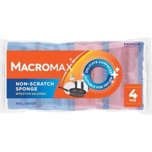 Ecovibe Tırnak Koruyuculu Çizmez Bulaşık Süngeri 4'lü Paket, Teflon ve Hassas Yüzeyler Için