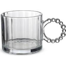 Asseds Store Cam Boncuk Kulplu Bardak Seti – 250 ml Koyu Kupa Bardak, Çay Kahve Su Meşrubat Için Şık ve Dayanıklı Tasarım