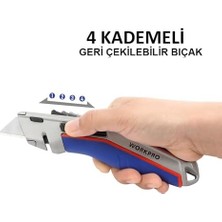 Asseds Store WP213015 Ağır Hizmet Alüminyum Gövde Otomatik Geri Çekilebilir Rötuş Bıçağı + 5 Adet Yedek Bıçak