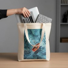 Ecovibe %100 Doğal Kanvas Körüklü Baskılı 280GR. Omuz ve El Çantası