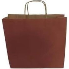 Asseds Store Kiremit Rengi Kağıt Çanta Büklüm Sap Orta 26 * 31)(5 Adet)
