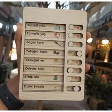Ecovibe Ahşap Günlük Rutin ve Sorumluluk Panosu Çocuklar Için Eğitici Görev Takip Tablosu