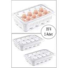 Ecovibe Plastik 15'li Yumurtalık Beyaz, Kapaklı, 28X18X7 cm