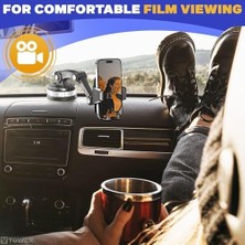 Ecovibe Araba Tır ve Kamyon Uyumlu Katlanır Araç Içi Telefon Tutucusu Mekanizmalı Dönebilir Başlık ve Dönebilir Tabanlı Uzun Hareket Özgürlüğü Sağlayan Cam, Konsola Sabitlenir Vakum ve Yapışkan Araç Tutucusu